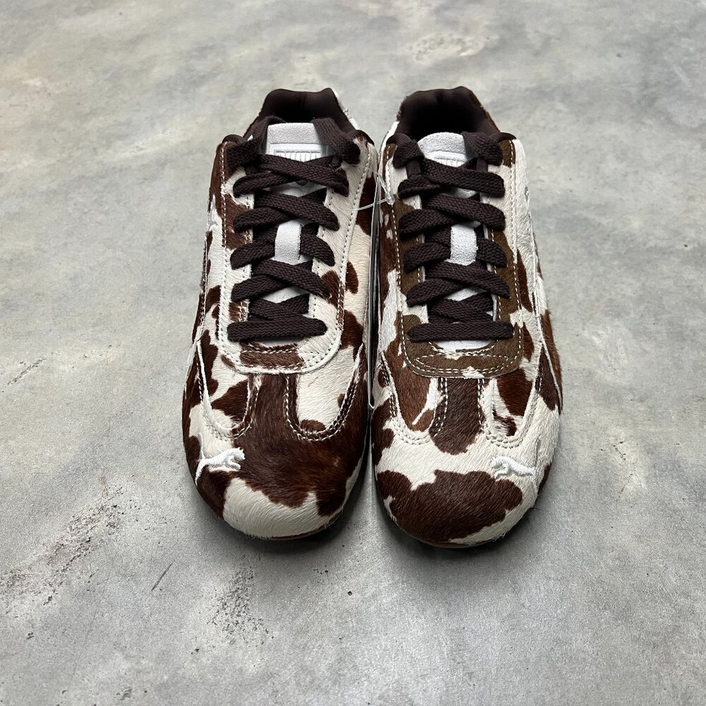 Puma Brown and White Cowprint Sneakers - Picture 4 of 6